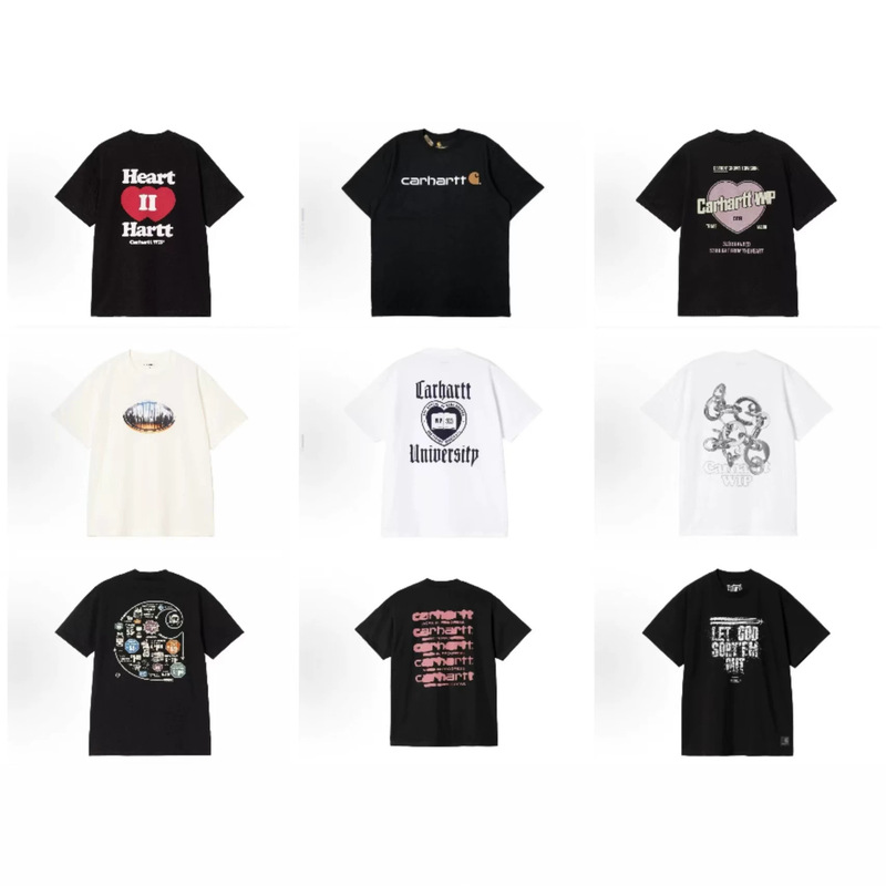2026 Summer New Style Carhart Short-Sleeved Round Neck Loose-Fitting Trendy Men's and Women's Pure Cotton Couple T-Shirts in Stock 2026 Summer New Style Carhart Short-Sleeved Round Neck Loose-Fitting Trendy Men's and Women's Pure Cotton Couple T-Shirts in Stock