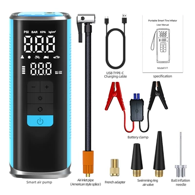 Hava nasosu – automatic stop - v1-002-10000mah-smart-clipcolor-box-black