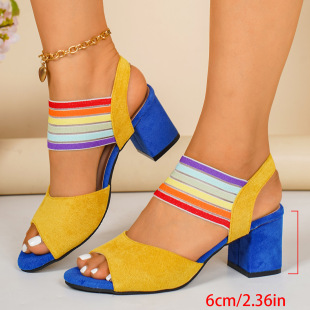 ���Q�ָ���ЬŮChunky Heel Sandals�ļ��¿�һ�֎���ˮ̨�߸�Ь