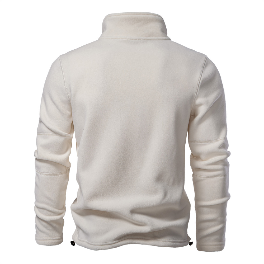 1 Autumn Winter New Half Zip Long Sleeve Sweatshirt Stand Collar Cross-Border Trendy Versatile Men's Fleece Top_voghion.com