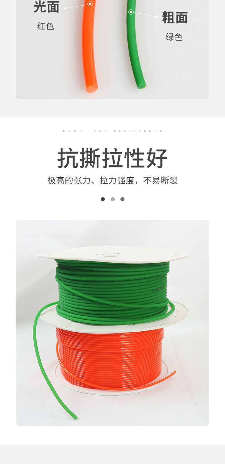 PU round belt polyurethane green coarse industrial round belt DIY lathe motor O-type driving belt