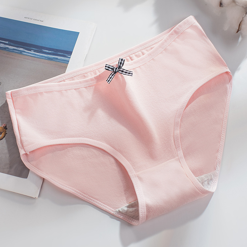 28g Weight Low Waist Panties Waist Panties Lingerie Type Cotton Fabric Type 1 Piece Quantity Breathable Function Solid Color, Bow Knot Pattern All Seasons Season Women's Gender Casual, Elegant, Lady Style Solid Color Bow Knot Breathable Low Waist Panties 7