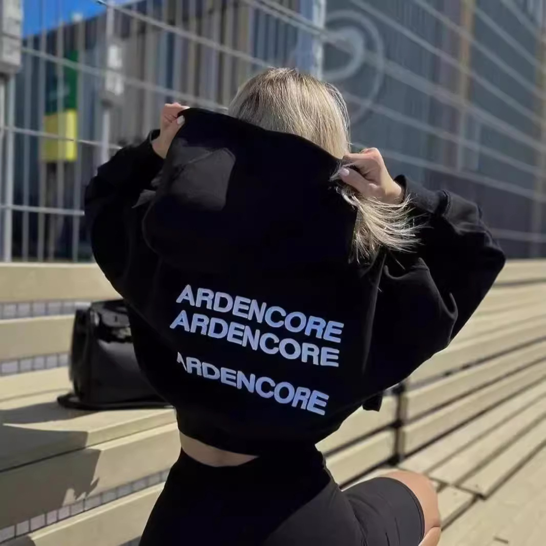 Felpa corta con cappuccio e cerniera, calda e alla moda, autunno inverno 2024, nuova, versatile, ampia, per ragazza calda_voghion.com