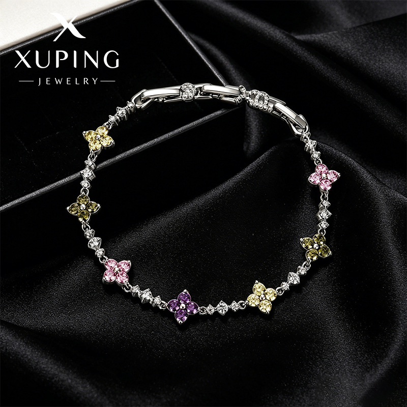 Xuping colección de flores redondas geométricas pulseras de empalme temperamento suave dulce viento transfronterizo joyería al por mayor mujeres