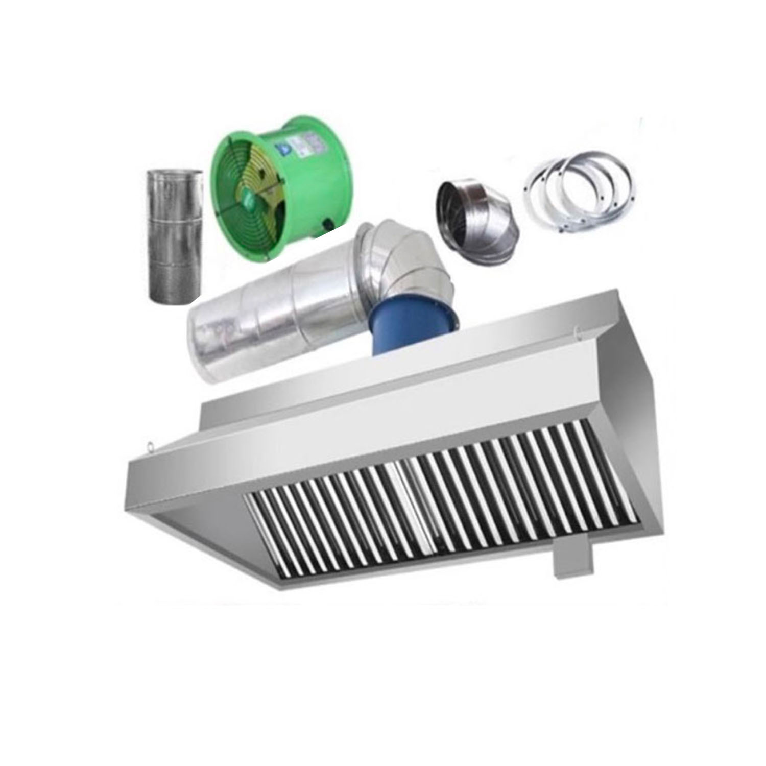 商用酒店厨房不锈钢烟罩油烟净化器油烟一体机