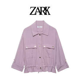 ZARK 欧美新款时尚气质潮流卷袖短外套 跨境外贸女装批发 4387150
