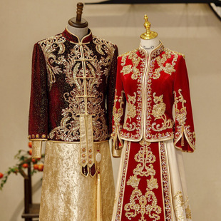 Xiuhe Suit Men's Groom's Suit Chinese Style Dress Golden Toast Suit Xiuhe Suit 2025 New Wedding Champagne Color