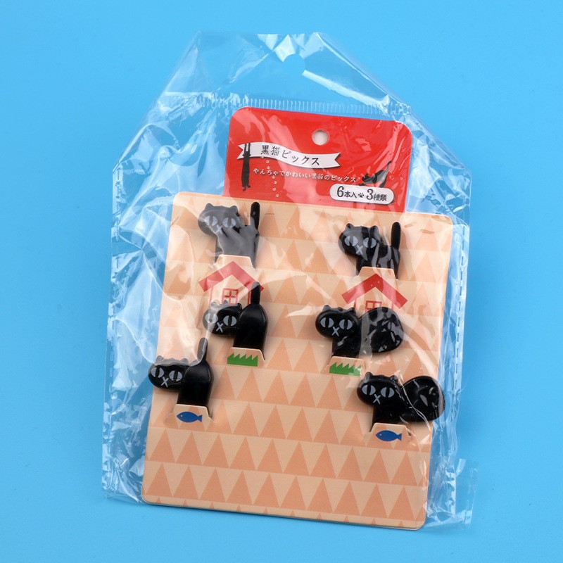 Cartoon japonés encantador tenedor de fruta transfronterizo venta caliente stick de fruta creativa decoración mini tenedor de fruta al por mayor