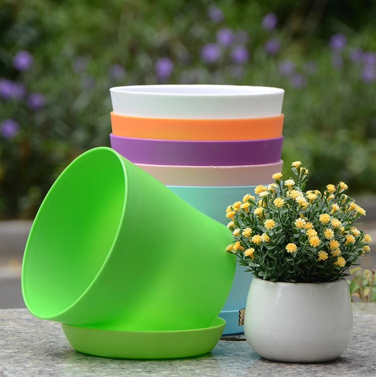 樹脂プラスチック植木鉢ポータブル家庭用バルコニー鉢植え多肉植物ポトス植物模造セラミックオープンラウンド植木鉢|undefined