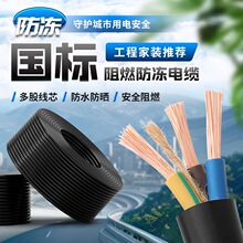 国标电缆线室外阻燃两相三相2芯3芯2.5/4/6平方防冻护套RVV电源线