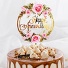 INS Cross -border Color India Birthday Cake Account Light -colored Flower Happy Birthday Cake Decoration