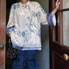 【风雅颂】高定珠片绣花中式衬衫2025新款新中式国风复古衬衫