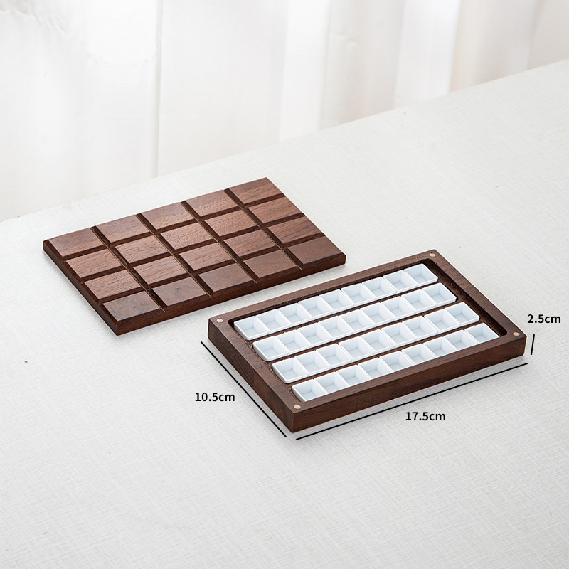 Estilo de chocolate nogal 36 compartidos con cinta blanca