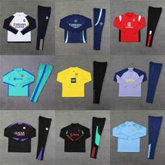 2425クラブ皇馬巴塞巴黎曼成人児童半拉長袖サッカートレーニング服