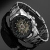 Winner 340 style men's fashion casual hollow luminous semi -automatic mechanical watch