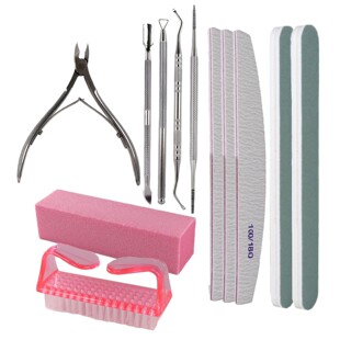 Cross-Border Manicure and Nail Removal Tool Set, Polishing Strip, Dead Skin Scissors, Nail Remover, Nail Picker, Polishing Set