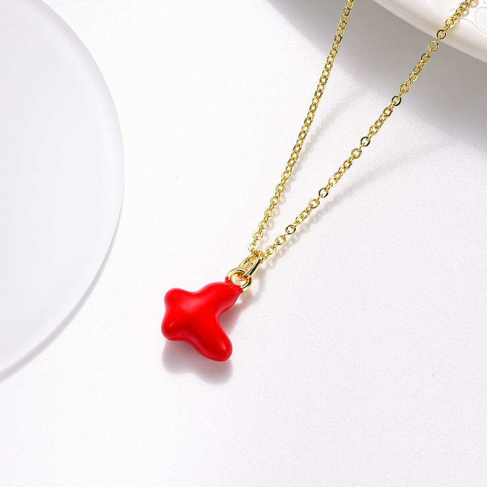 Bijoux En Gros Rétro Style Simple Star Forme De Cœur Noeud D'Arc Le Cuivre Pendentif Chaîne De Câble display picture 15