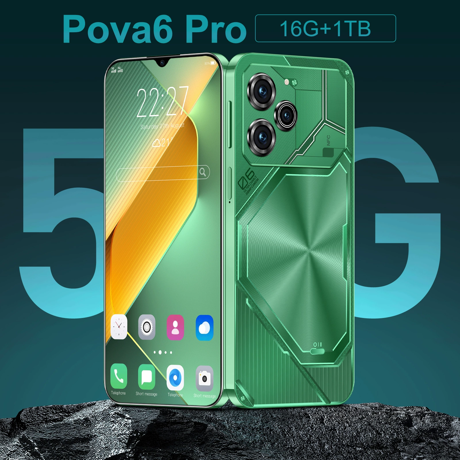 Кросс-бордер хай спелинг мобильный телефон POVA6 Pro Android смартфон 16+1Т заводская цена без посредников (взрывной модель)