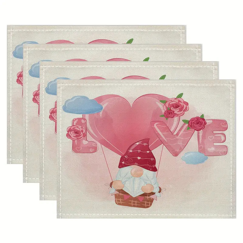 Transfronterizos lino almohadilla de mesa Aliexpress TEMU Amazon almohadilla de mesa cuadrada búfalo rojo almohadilla de Navidad Día de la Independencia