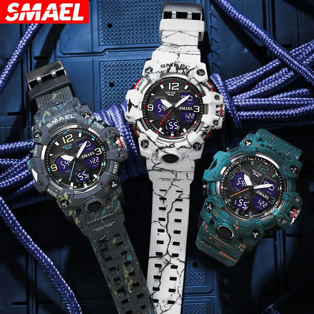 SMAEL/斯麦尔 Camouflage sports electronic travel waterproof universal digital watch