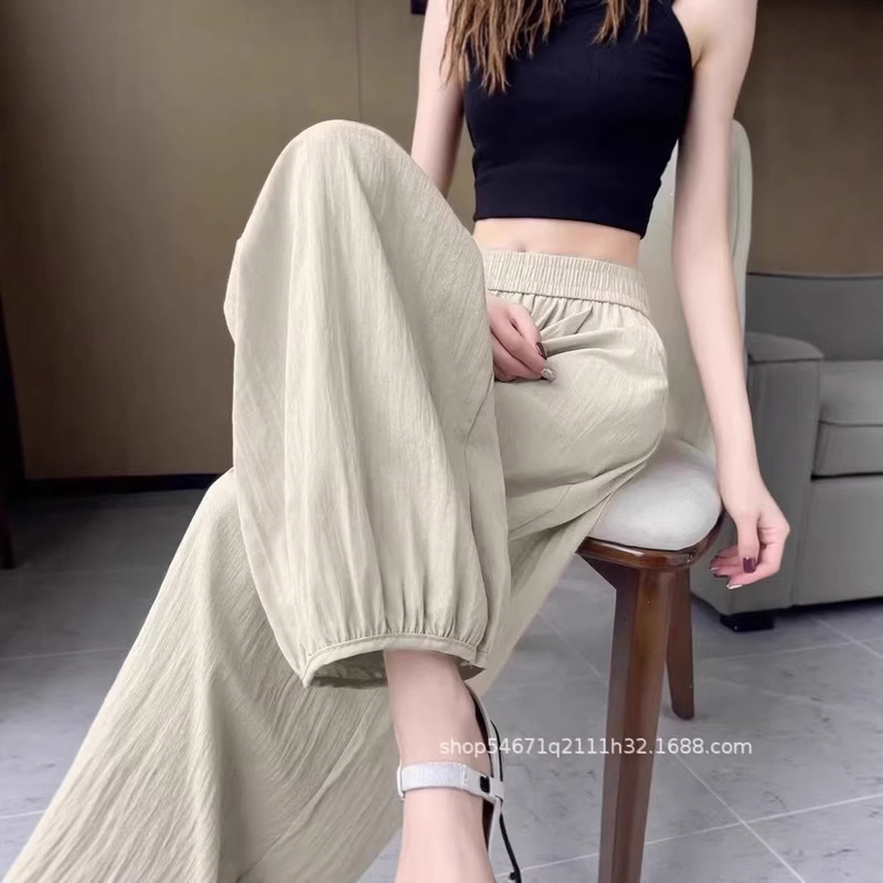Ice Silk Cotton Linen Lantern Pants for Women, Summer Thin Style, Sun-Protective, Cool, Casual Cropped Jogger Harem Carrot Pants Ice Silk Cotton Linen Lantern Pants for Women, Summer Thin Style, Sun-Protective, Cool, Casual Cropped Jogger Harem Carrot Pants