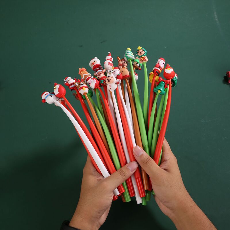 圣诞硅胶摇摇乐中性笔学生黑色签字水笔圣诞节卡通学生文具小礼品|undefined