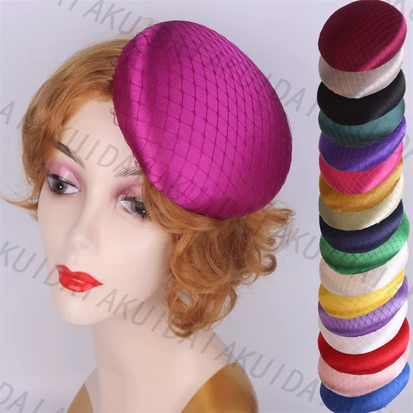 Europe and the United States new satin cap drag round holder DIY headwear accessories base 15cm cap embryo light cap mesh cap bottom