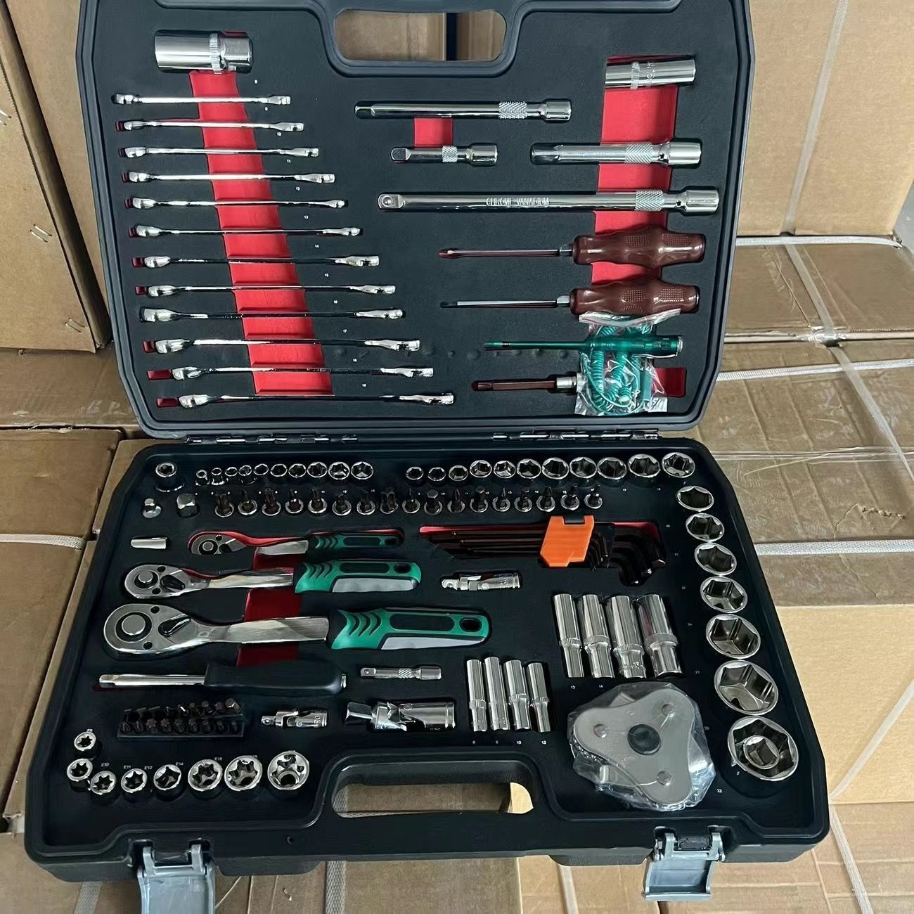 216 conjuntos de herramientas de reparación de automóviles reparación de automóviles llave de manguito conjunto trinquete combinación de llave rápida