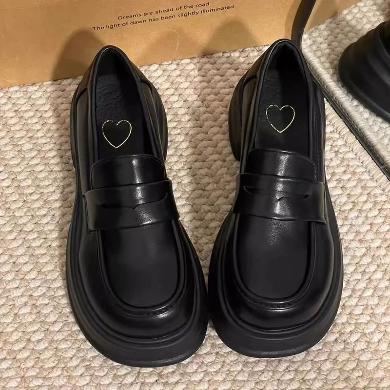 法式厚底小皮鞋女新款春秋百搭英伦风单鞋复古jk制服玛丽珍鞋|undefined