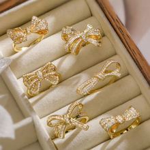 �Ĺ� �羳ʱ������ͭ��18K���ʯ�����Ὺ�ڽ�ָŮС������ָ����