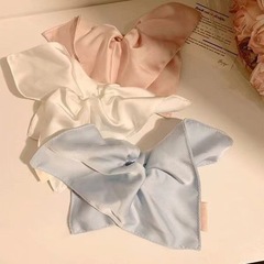 趙露思同項純白方巾大腸髪輪クリーム甜妹後頭部ポニーテール髪ひも髪飾り女