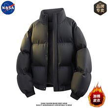 NASA品牌冬季情侣立领加厚韩版棉袄外套男士宽松保暖PU皮棉衣棉服
