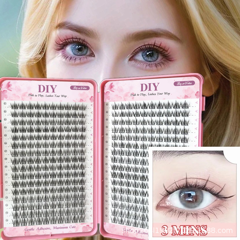 Fábrica de Amazon Europa y Estados Unidos falsas pestañas gruesas curvas 32 líneas de extensión diagonal de gran capacidad conjunto de injerto de pestañas libro