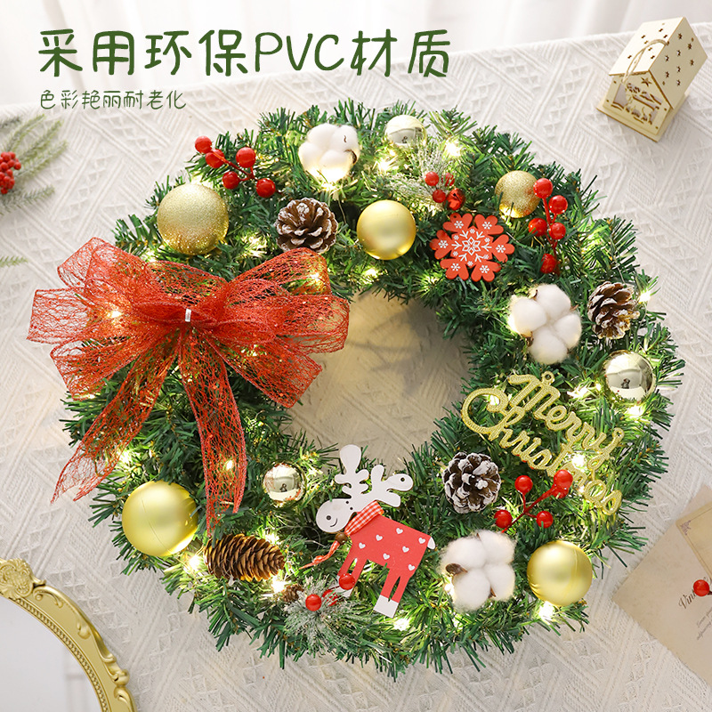 Amazon popular guirnalda de Navidad ratán 40/50/60cm decoración de Navidad Garland puerta colgando escena diseño