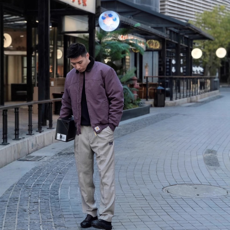 Carhartt Pure Color Hem Logo Zipper Santa Fe Jacket Men and Women Same Style Street Fashion American Casual Couple