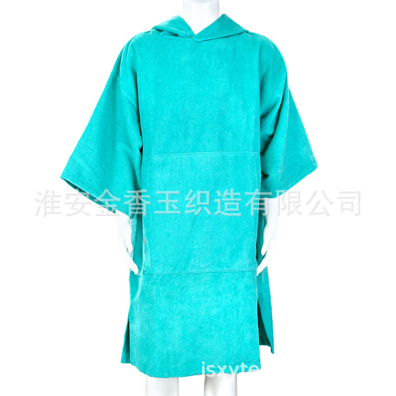 Jinxiangyu 100% Polyester Terry Cloth 280Gsm Hooded Poncho Custom Embroidered Logo Rain Poncho Towel Jinxiangyu 100% Polyester Terry Cloth 280Gsm Hooded Poncho Custom Embroidered Logo Rain Poncho Towel
