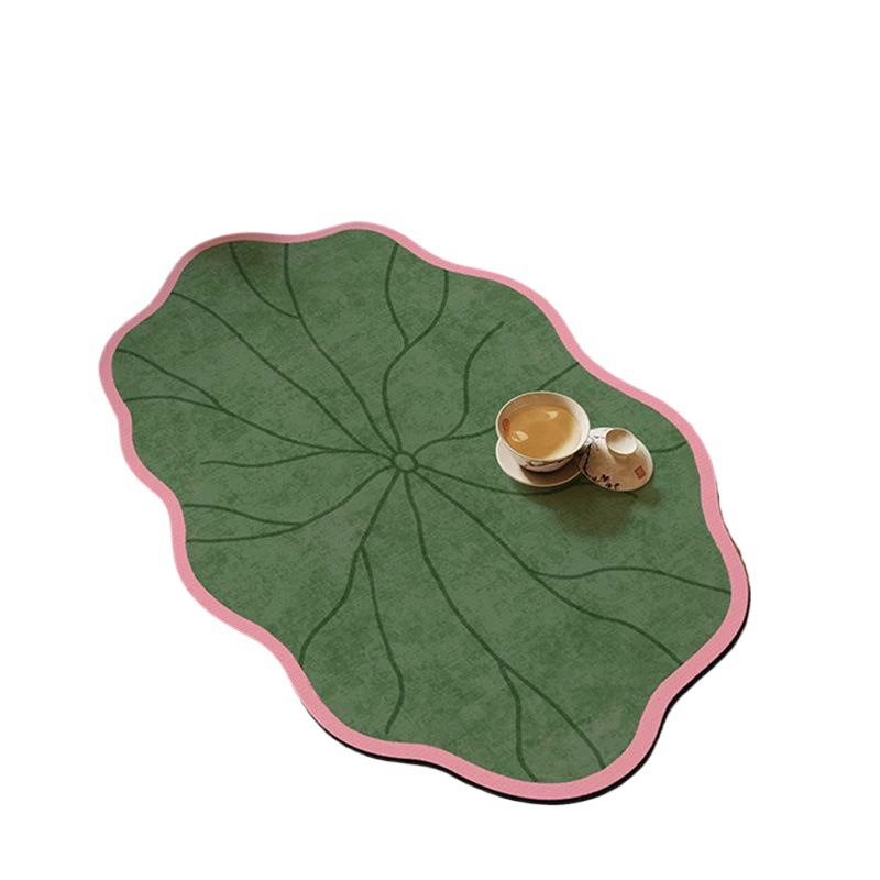 New Chinese style lotus leaf diatom mud tea mat tea mat draining mat tea table mat insulating water absorbing place mat Chinese style coaster