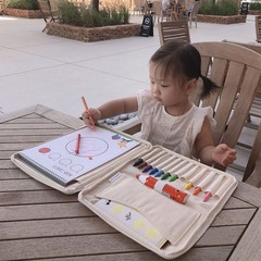 INS韓国版児童絵筆キャンバス収納バッグクレヨン収納袋大容量文房具袋多機能画筆袋