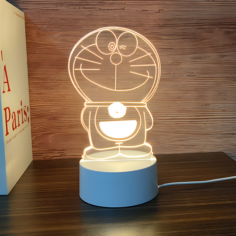 Venta al por mayor luz nocturna 3D USB niños dibujos animados regalo de Navidad lámpara de mesa pequeña atmósfera transfronteriza fijo logotipo acrílico