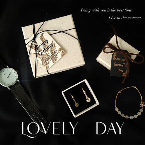 Earth Paper Wild Clay Stone Paper Granule Paper Little Red Book Cross-border Jewelry Packaging Box Ring Earring Bracelet 