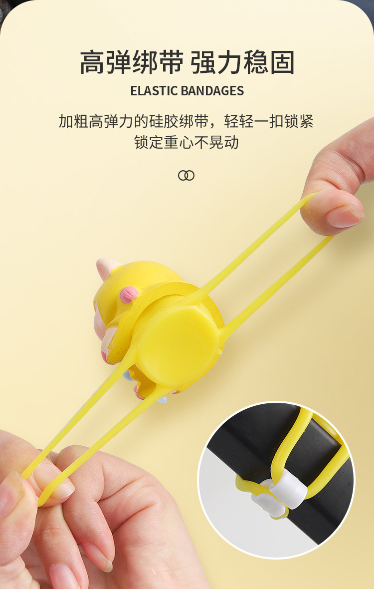 Cute Windmill Yellow Duck Car Ornament Electric Bicycle Decoration