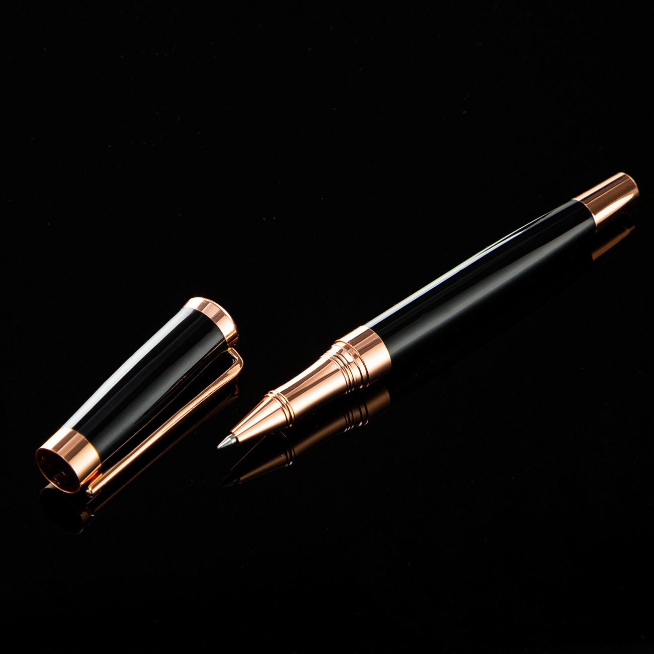 Bolígrafo de negocios bolígrafo negro bolígrafo neutro papelero de oficina al por mayor logotipo de impresión de bolígrafo de firma de metal retro