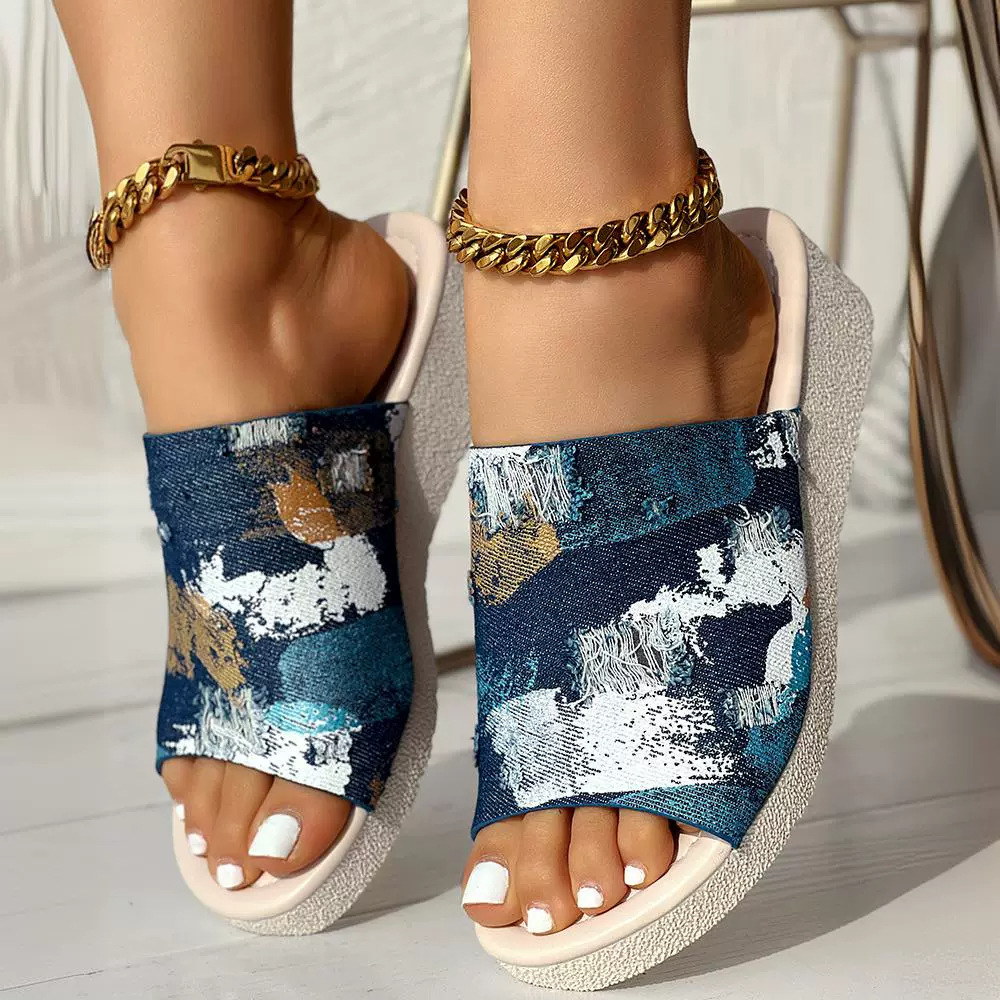 Women's Shoes for spring and summer new high top denim shoes, skull lace up women's shoes, canvas shoes for women Korean version_voghion.com