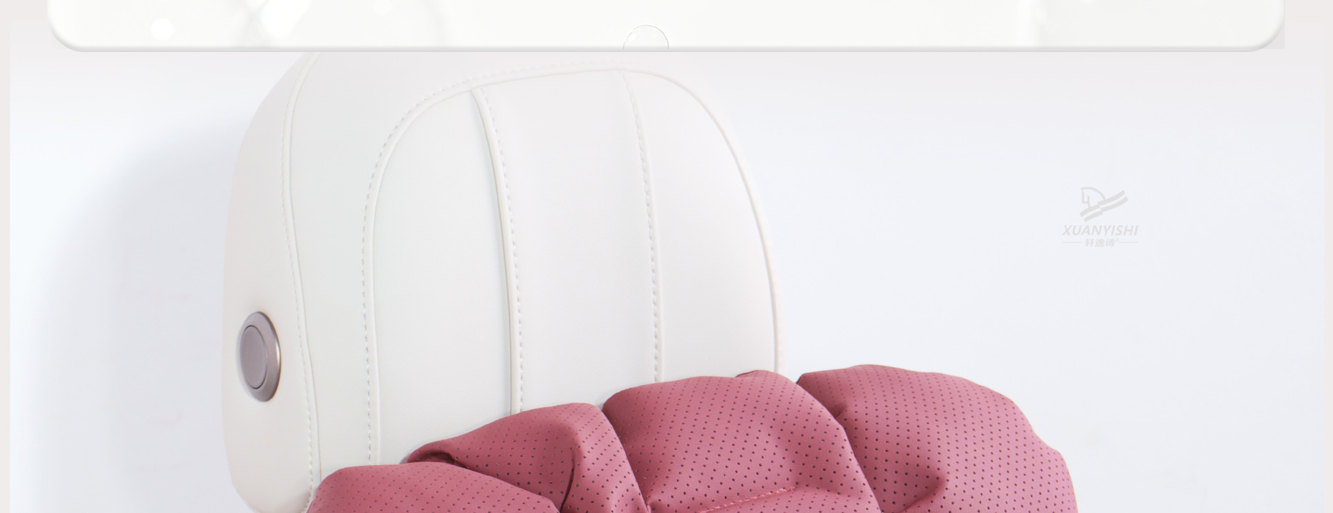 Amazon Car Headrest Premium Anti-Stain Leather Bubble Cotton Car Pillow Breathable Ventilated Car Lumbar Cushion Waist Support