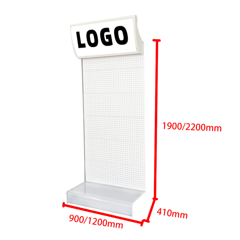 Estantes de supermercado personalizados estantes de supermercado simple caja de luz de arco blanco tienda de hardware estante de exhibición de supermercado