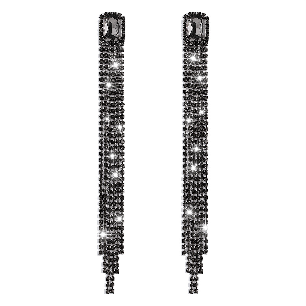 Boucles D&#39;oreilles Longues Exagérées Griffe Chaîne Gland Boucles D&#39;oreilles Pleines De Diamants Discothèque Punk Personnalité Boucles D&#39;oreilles display picture 2