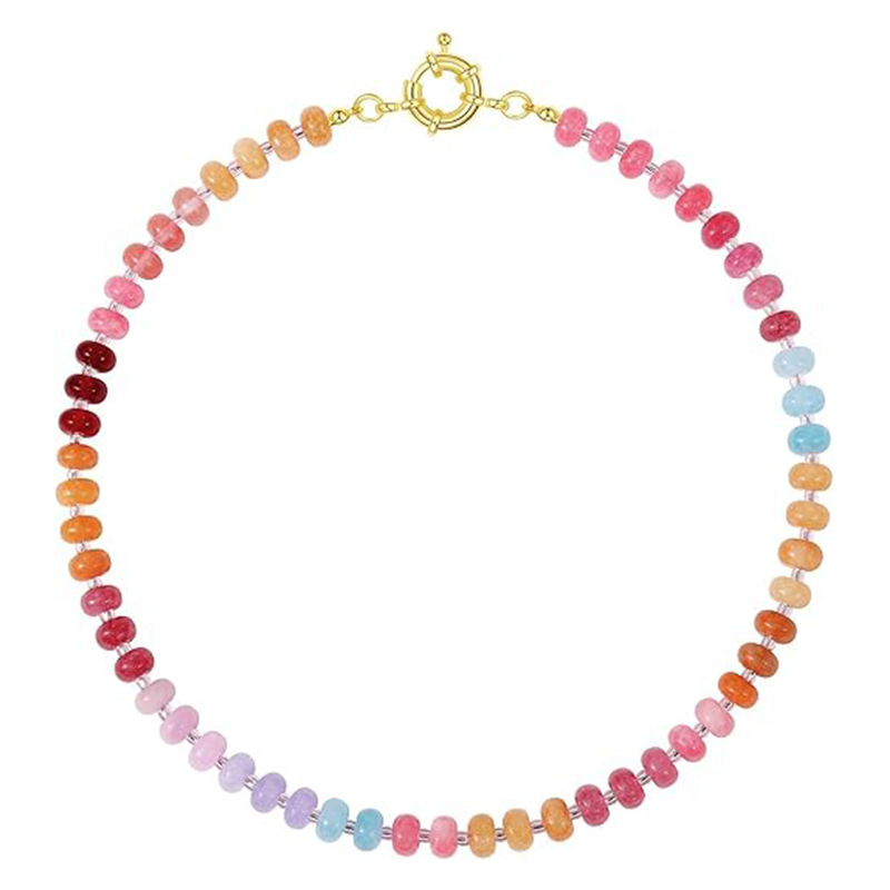 15g Weight Lobster Trigger Clasp Closure Clasp Closure Type Necklace Classification Beaded Chain Chain Type 1 Piece Quantity Daily, Street Occasion natural stone Material Geometric Pattern Women's Gender Simple Style Style Simple Style Geometric Natural Stone Beaded Chain Necklace 35