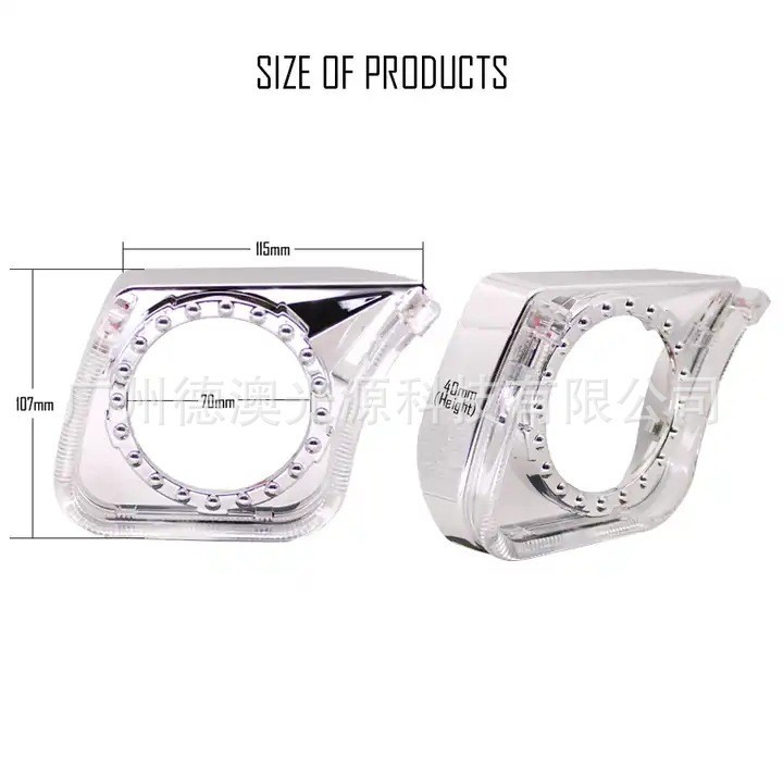 2,5 pulgadas oblicua U pantalla integrada tipo de guía de luz resalte universal luz diurna Ángel ojo cubierta decorativa universal