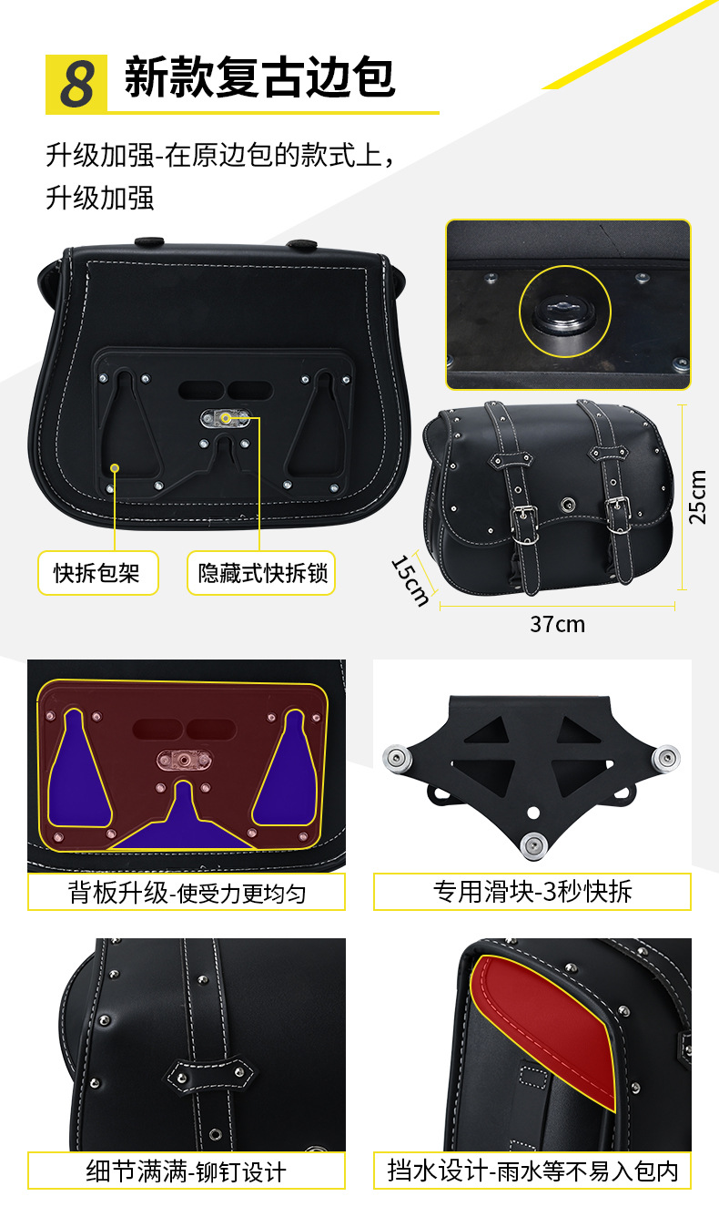 Suitable for Longxin Wuji Cu250 Crash Guard, Amt Automatic Gear Bumper, Anti-Fall Folding Backrest, Second-Generation Side Bag Modification