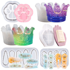 23 pieces of resin DIY molds, including heart photo frames, cat claw ashtrays, combs, hair clips, and soap boxes, made of silicone